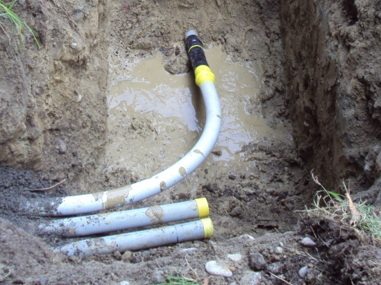 Schutzverrohrung Spühlbohrung cable connection HDD © TERRA AG, Reiden, Switzerland