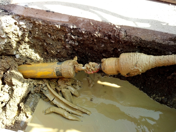 Schutzmantelrohr, HDPE pipe has been butt welded © TERRA AG, Reiden, Switzerland