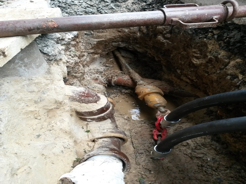 Schutzrohre  nach dem Einzug, HDPE pipes after pipe pulling  © TERRA AG, Reiden, Switzerland