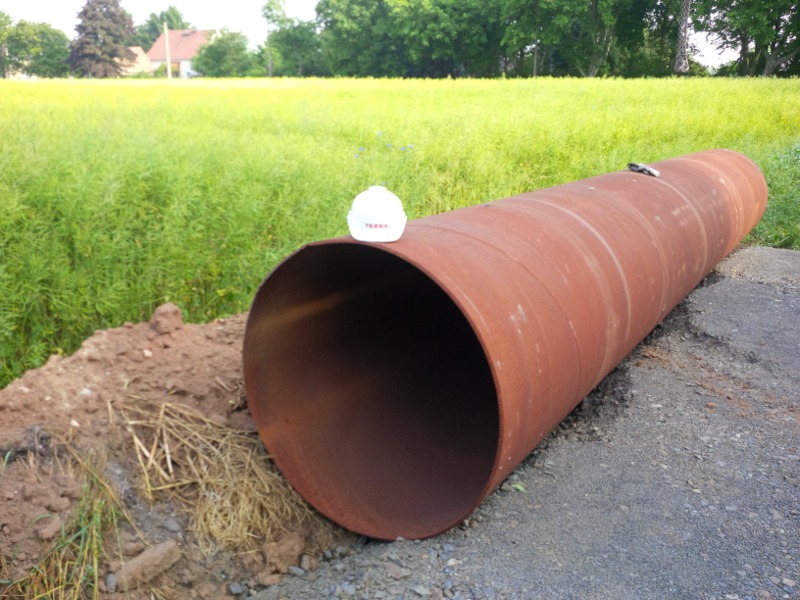 Stahlrohr als Mastfundament, steel pipe as foundation © TERRA AG, Reiden, Switzerland