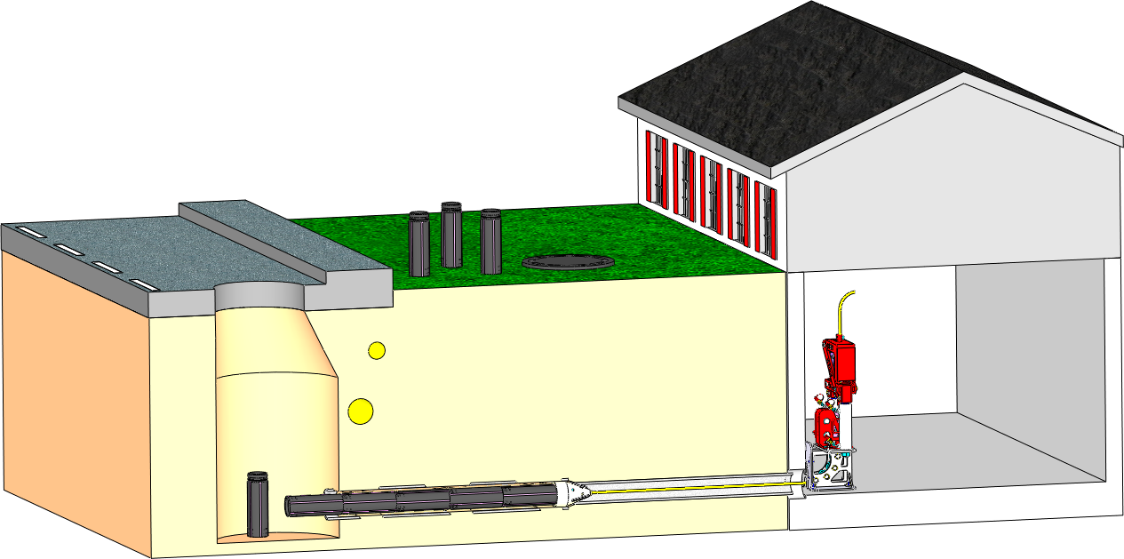 Dismountable cable-burster - bursting pipes out of a cellar