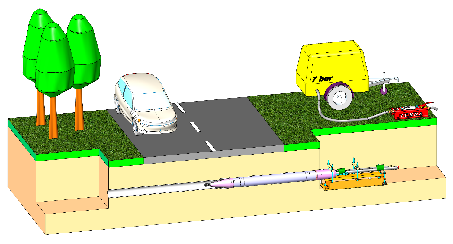 Pipe bursting and cutting with the mole