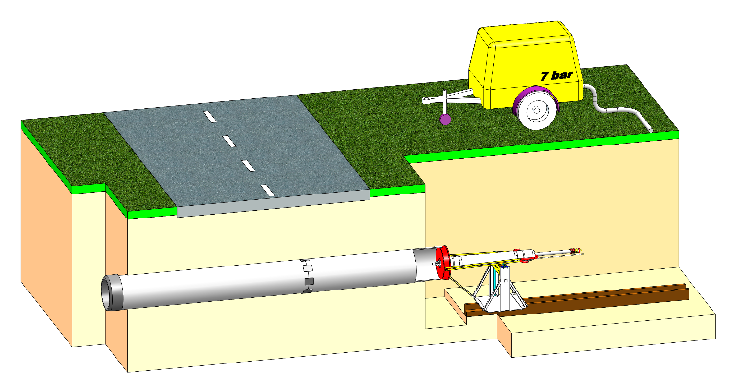 Mole as steel pipe ram without any modification